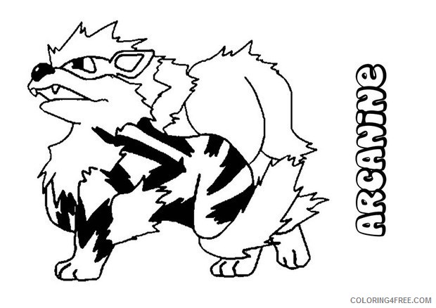 pokemon coloring pages arcanine legendary pokemon Coloring4free