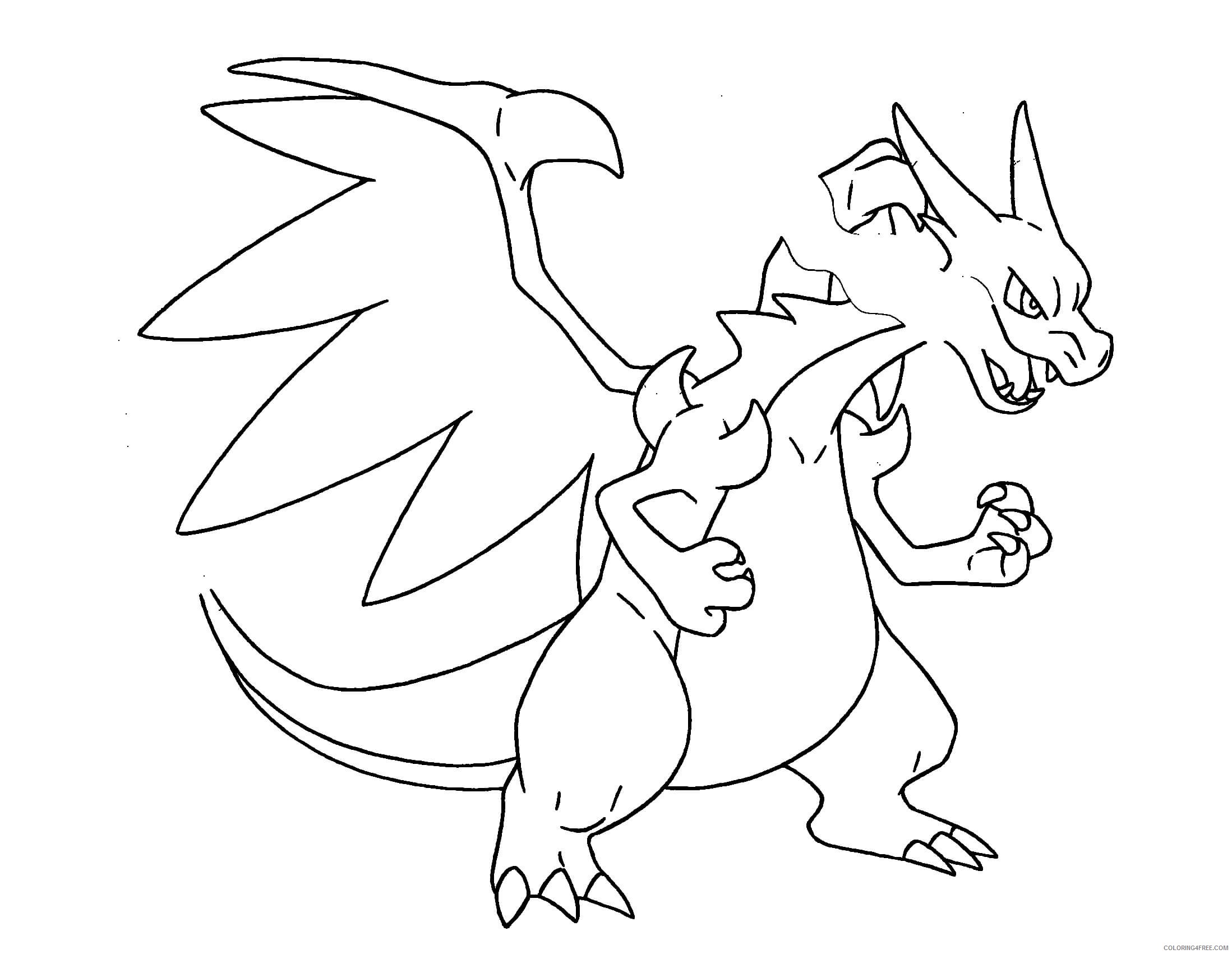 pokemon coloring pages mega charizard x Coloring4free