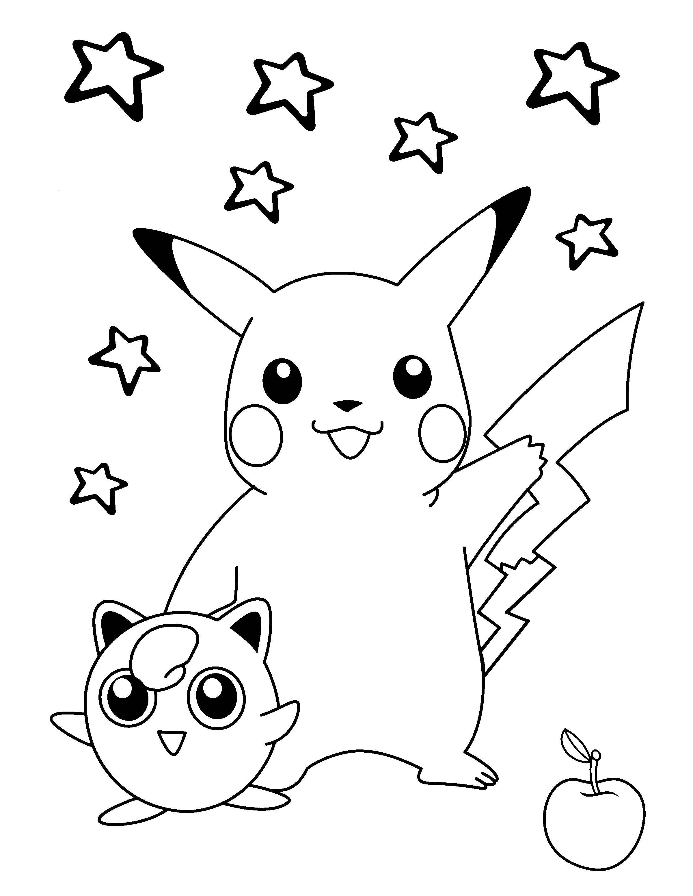 pokemon coloring pages pikachu and jigglypuff Coloring4free