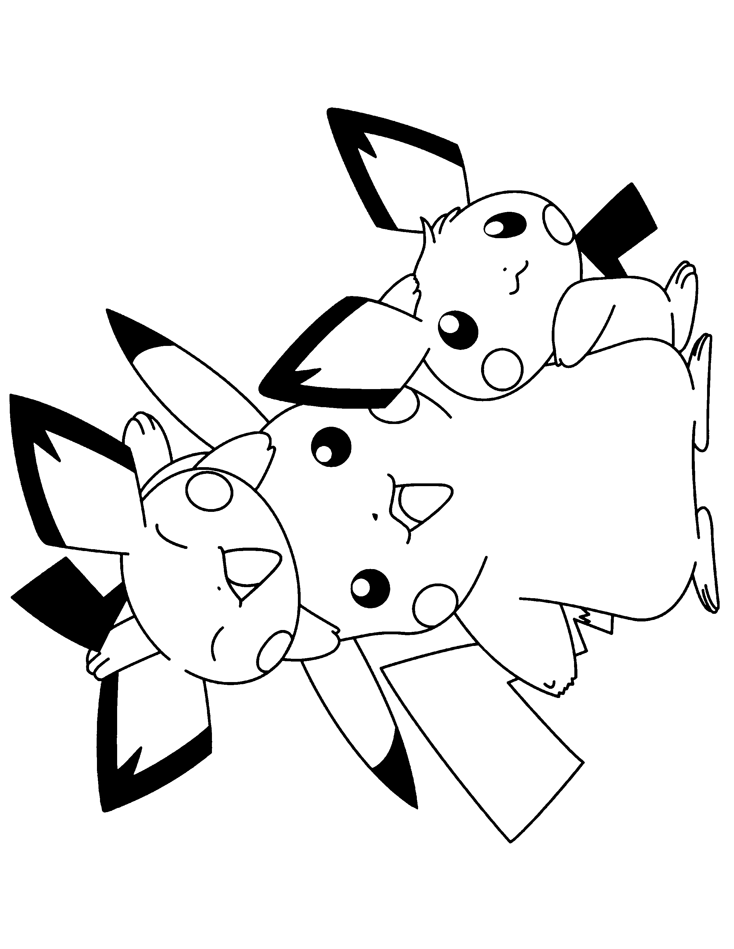 pokemon coloring pages pikachu and pichu Coloring4free
