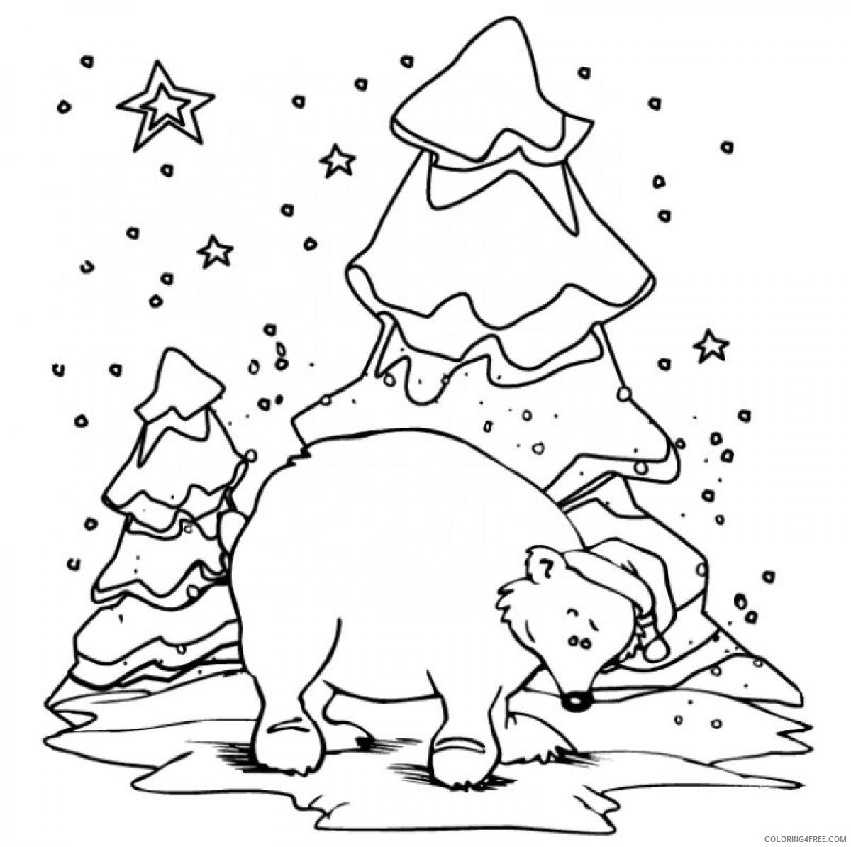 polar bear coloring pages christmas Coloring4free