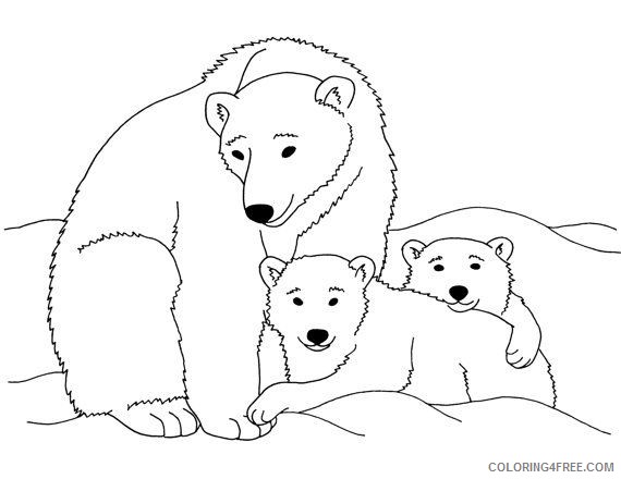 polar bear coloring pages family Coloring4free