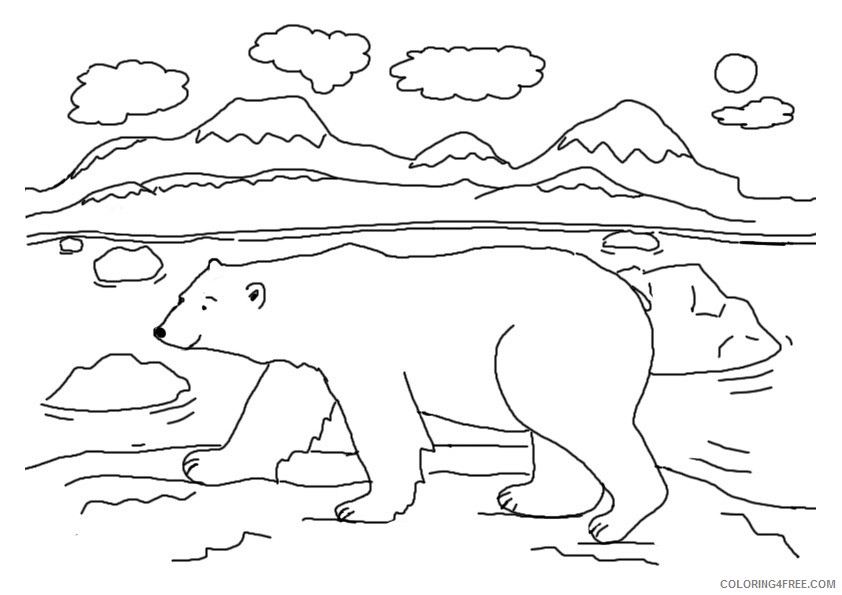 polar bear coloring pages north pole Coloring4free