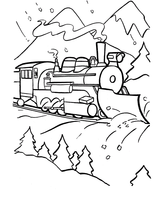 polar express coloring pages through the snowstorm Coloring4free
