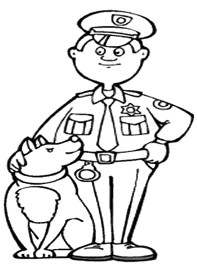 police coloring pages and his dog Coloring4free