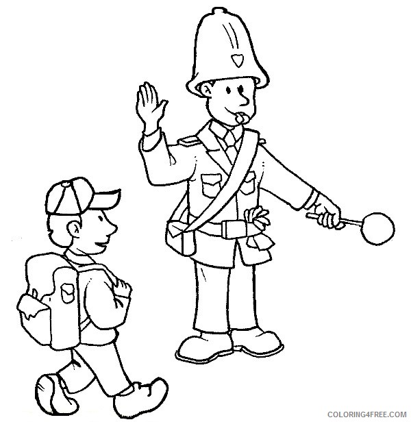 police coloring pages crossing guard Coloring4free