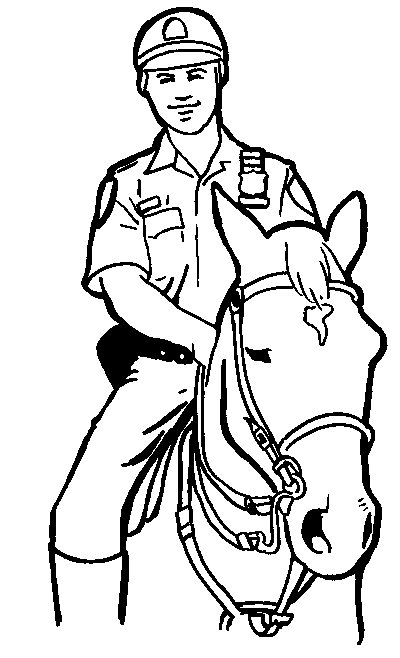 police coloring pages riding horse Coloring4free