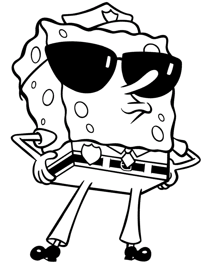 police coloring pages spongebob Coloring4free