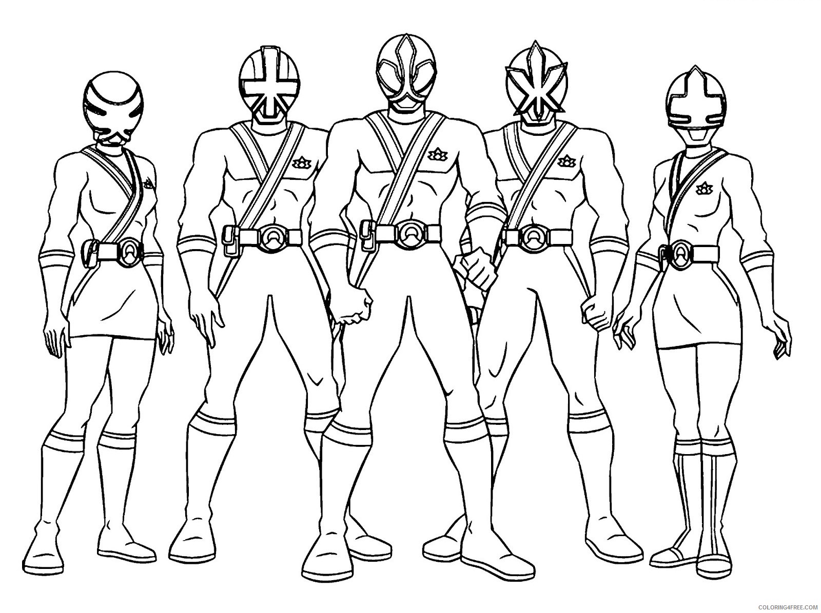 power ranger coloring pages all rangers Coloring4free
