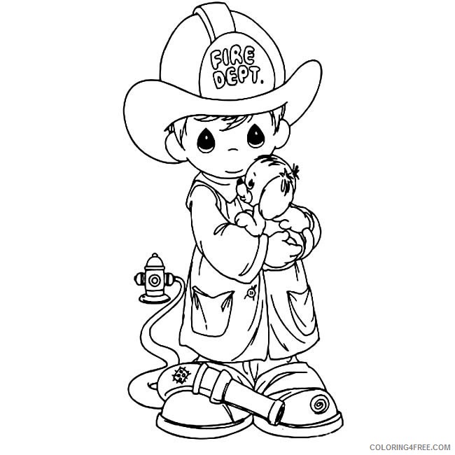precious moments coloring pages firefighter Coloring4free