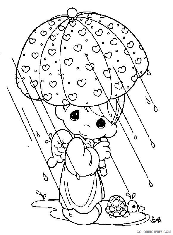 precious moments coloring pages rain Coloring4free