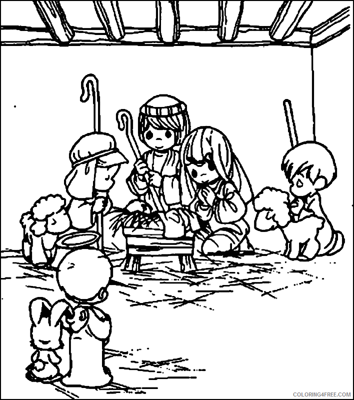 precious moments nativity coloring pages Coloring4free