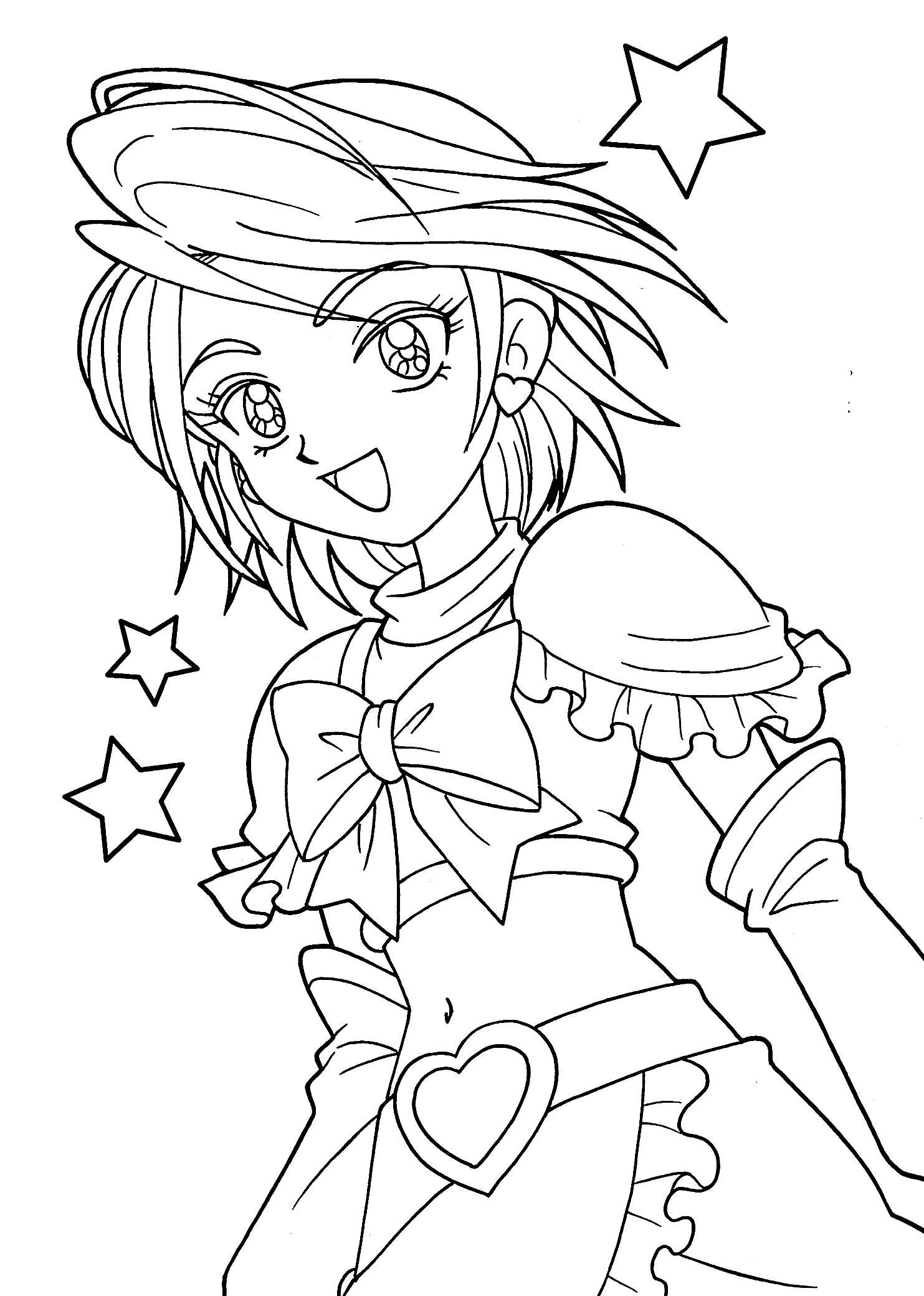 pretty coloring pages of anime Coloring4free