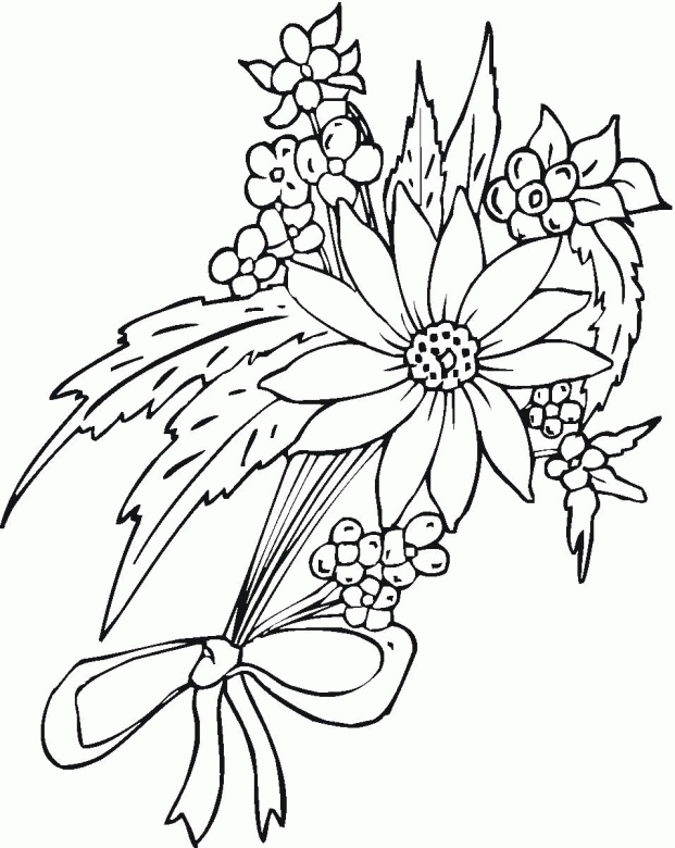 pretty coloring pages of flower Coloring4free