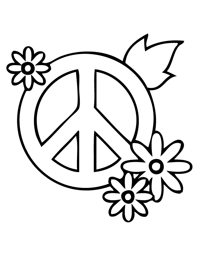 pretty coloring pages peace sign Coloring4free