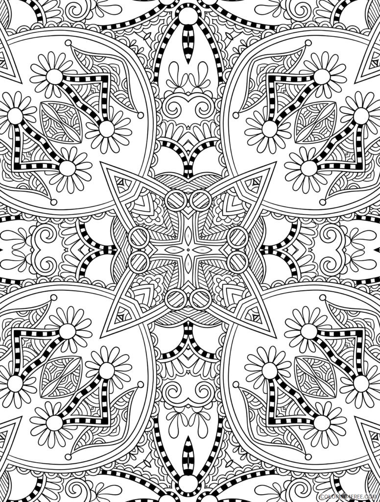 pretty geometric coloring pages for adults Coloring4free