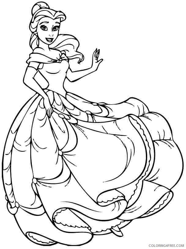 princess belle coloring pages for kids Coloring4free