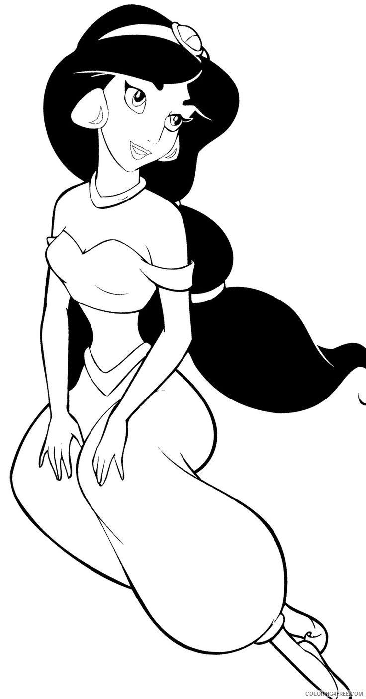 princess jasmine coloring pages printable Coloring4free