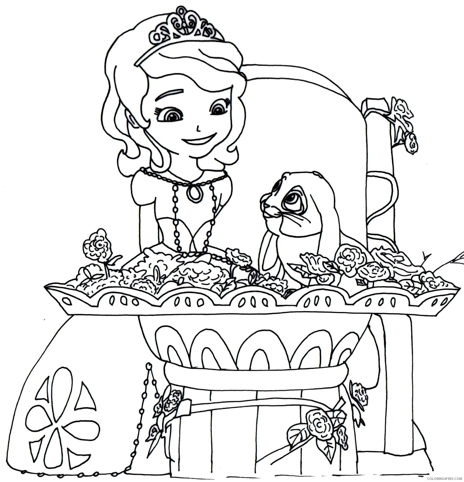 princess sofia coloring pages and clover Coloring4free