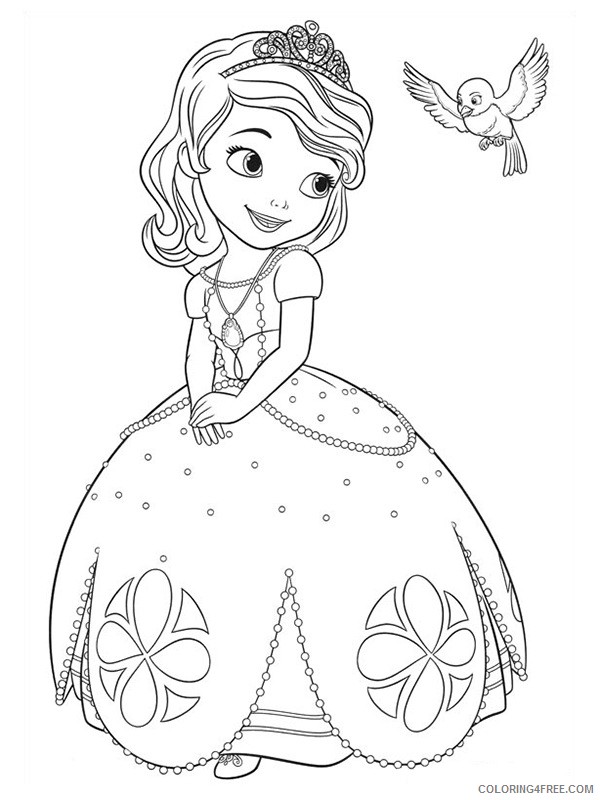 princess sofia coloring pages and mia the bird Coloring4free