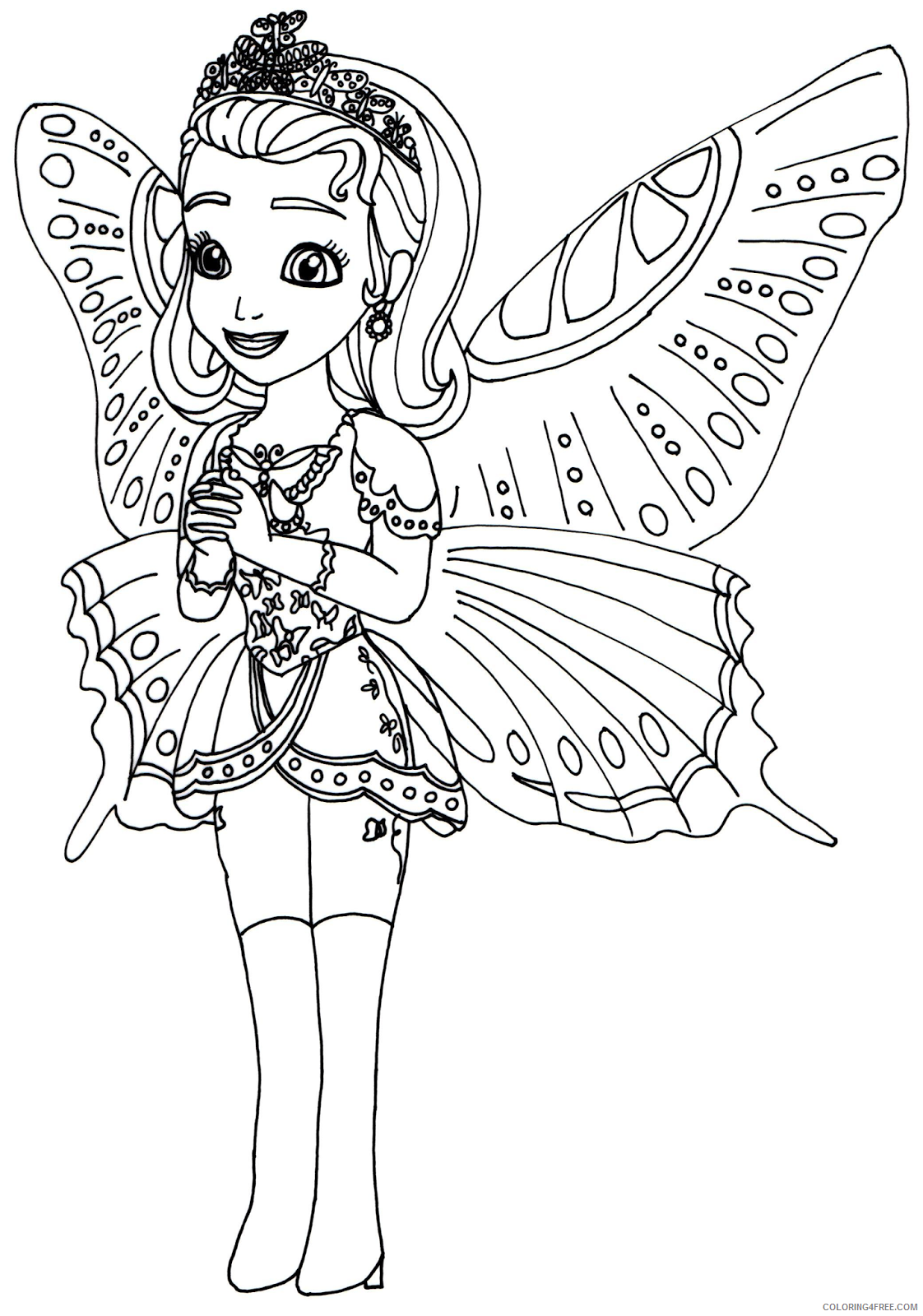 princess sofia coloring pages butterfly costume Coloring4free