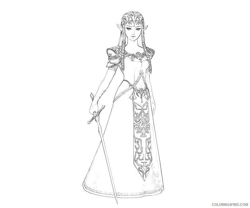 princess zelda coloring pages with sword Coloring4free