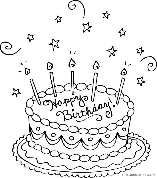 printable birthday cake coloring pages Coloring4free