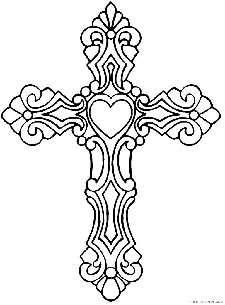 printable cross coloring pages for adults Coloring4free