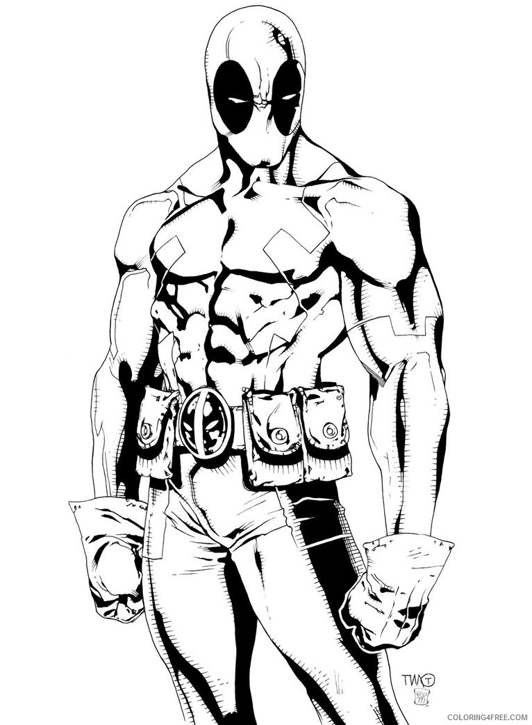 printable deadpool coloring pages Coloring4free