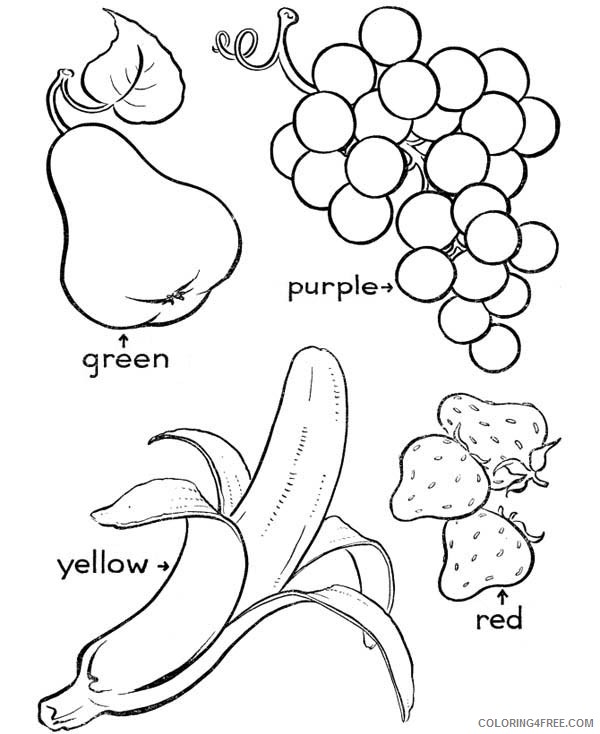 printable fruit coloring pages for kids Coloring4free