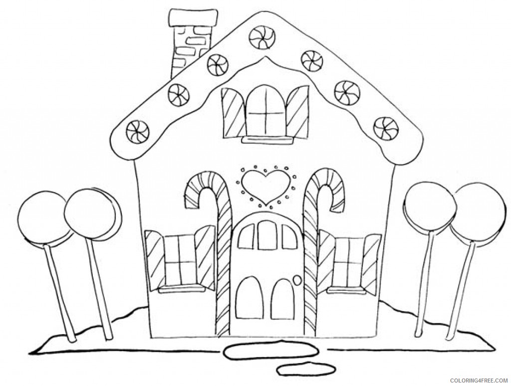 printable gingerbread house coloring pages Coloring4free