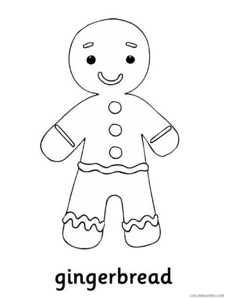 printable gingerbread man coloring pages for kids Coloring4free
