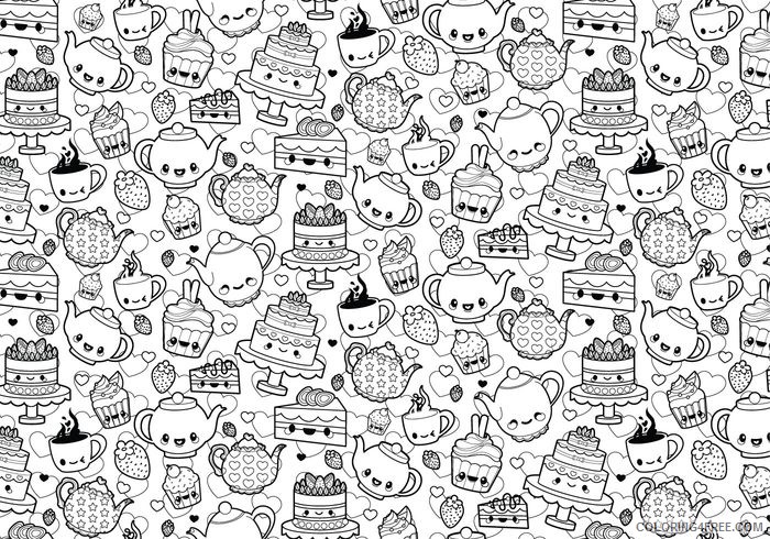 printable kawaii coloring pages for adults Coloring4free