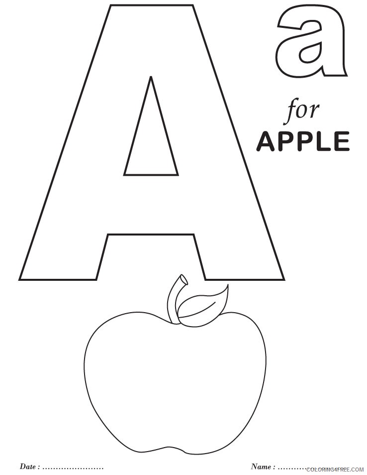printable letter a coloring pages for kids Coloring4free