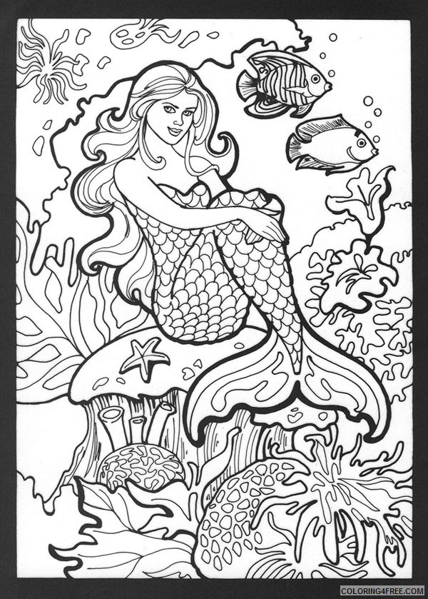 printable mermaid coloring pages for adults Coloring4free