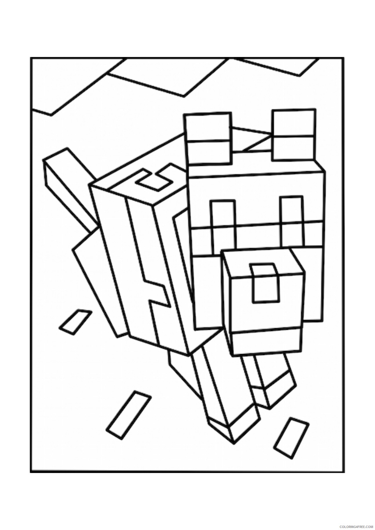 printable minecraft coloring pages wolves Coloring4free