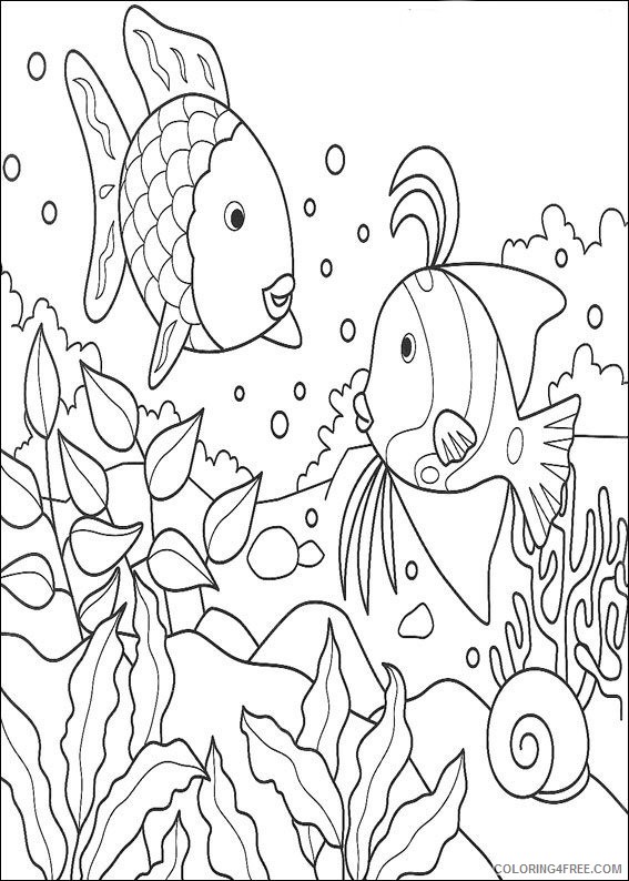 printable rainbow fish coloring pages for kids Coloring4free