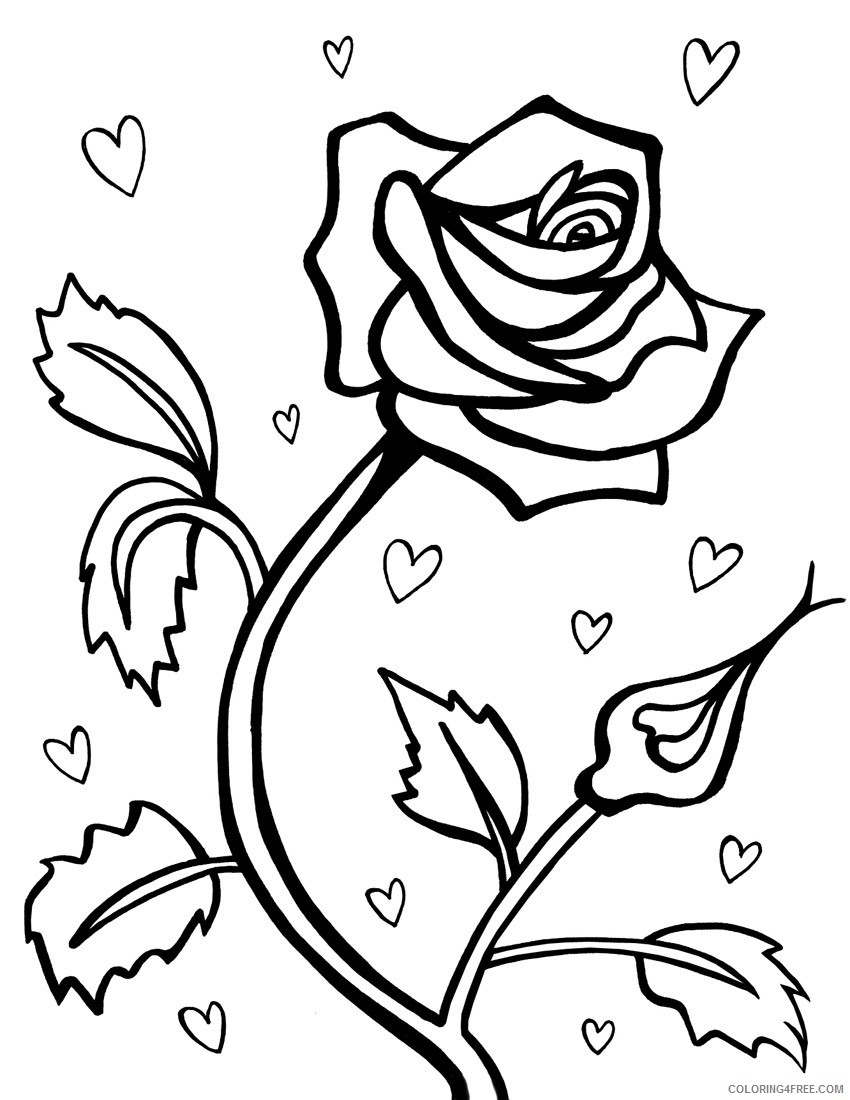printable rose coloring pages Coloring4free