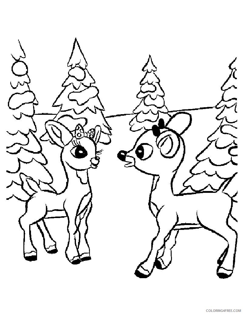 printable rudolph the red nosed reindeer coloring pages Coloring4free