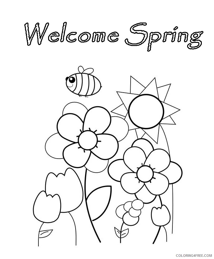 printable spring coloring pages for kids Coloring4free