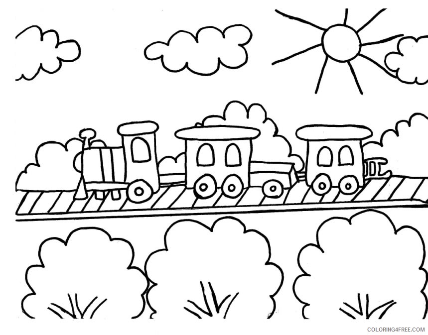 printable train coloring pages for kindergarten Coloring4free