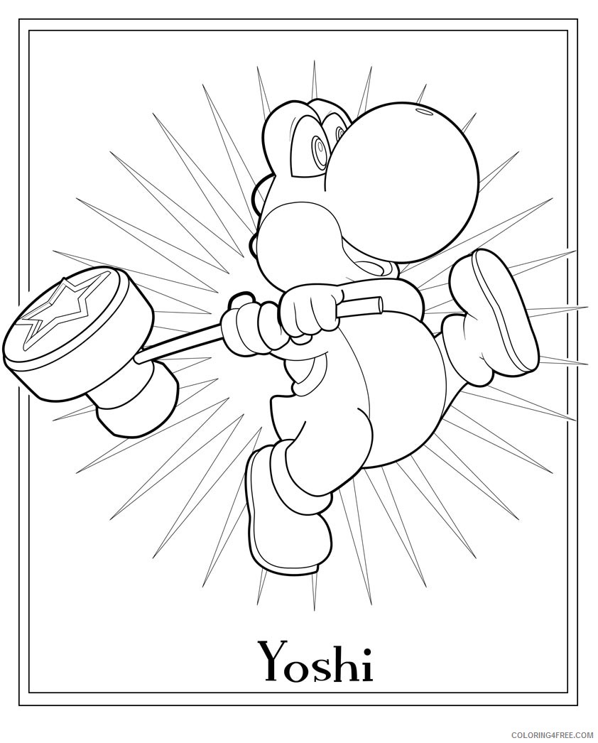 printable yoshi coloring pages for kids Coloring4free