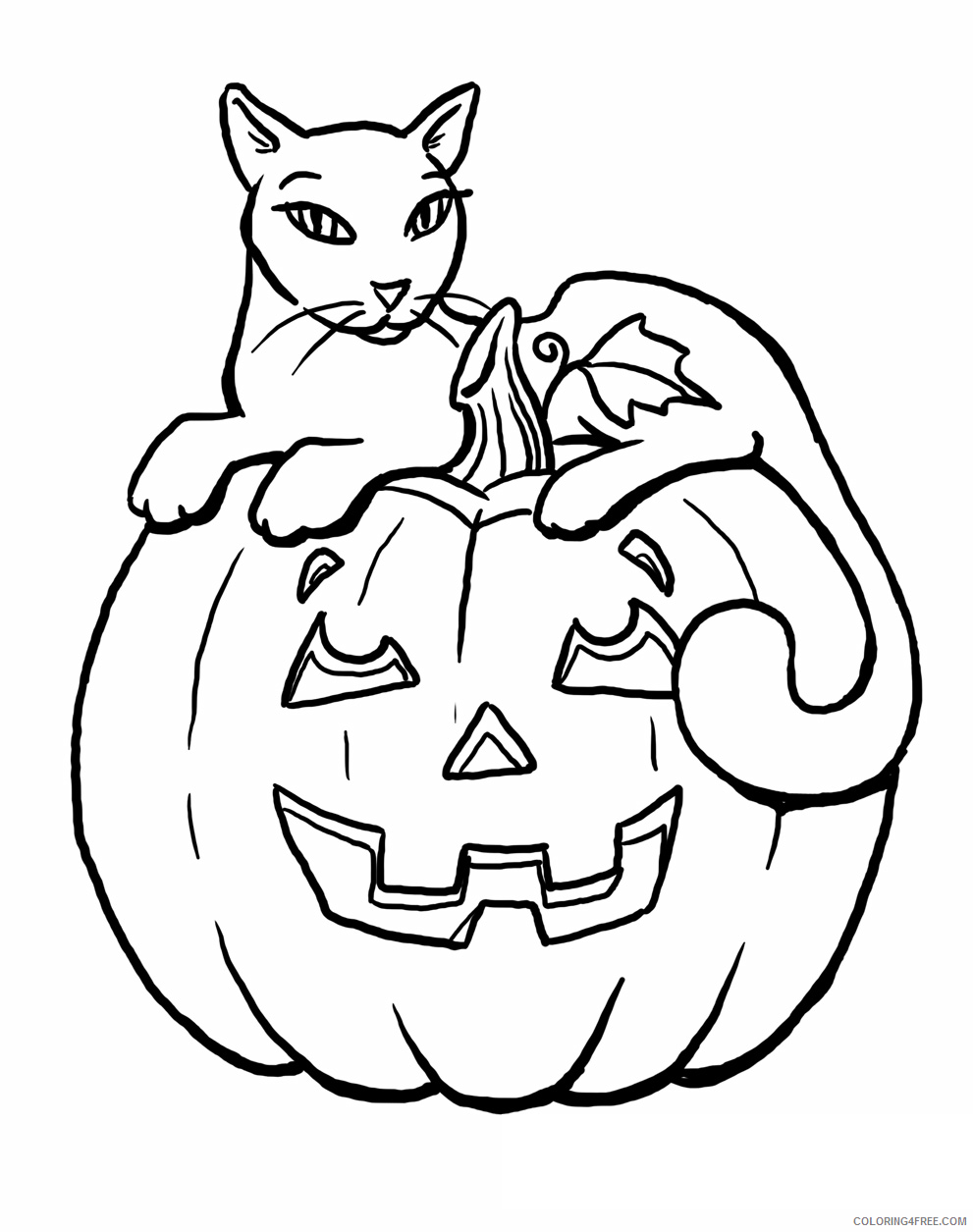 pumpkin cat coloring pages Coloring4free