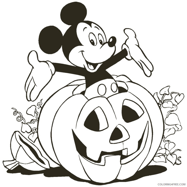 pumpkin coloring pages mickey mouse Coloring4free