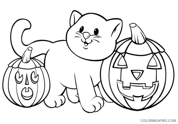 pumpkin kitten coloring pages Coloring4free