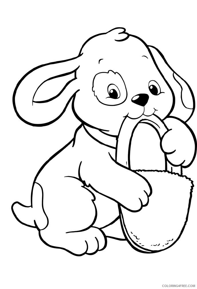 puppies coloring pages bite a padlock Coloring4free