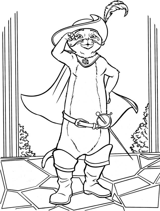 puss in boots shrek coloring pages Coloring4free
