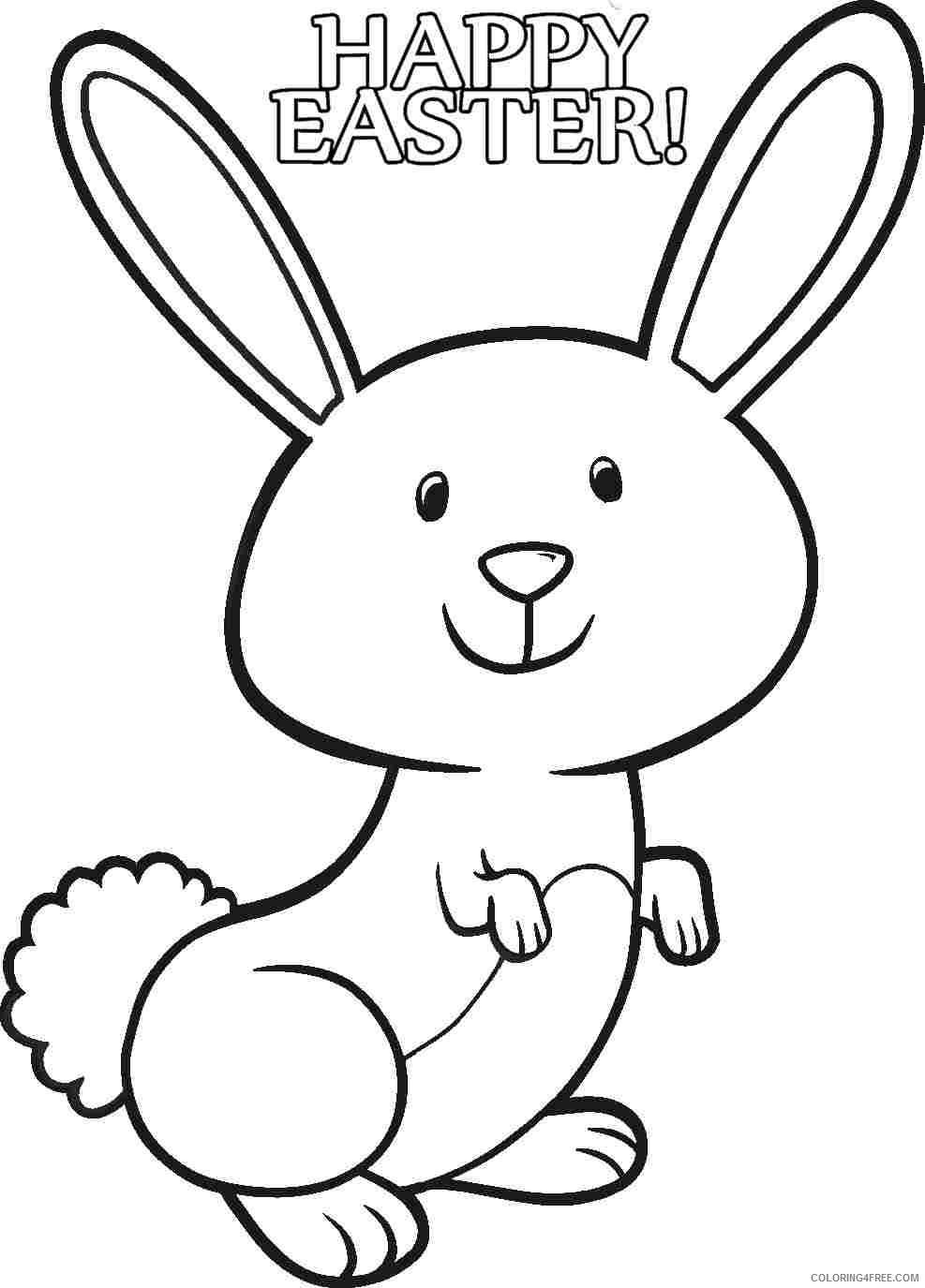 rabbit coloring pages happy easter Coloring4free