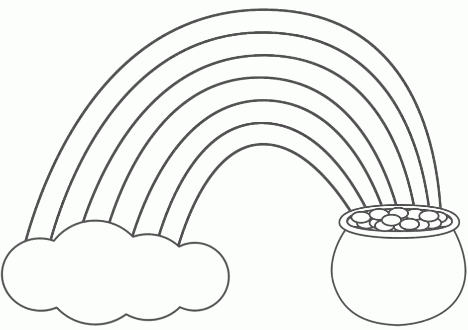 rainbow and pot of gold coloring pages for kids Coloring4free