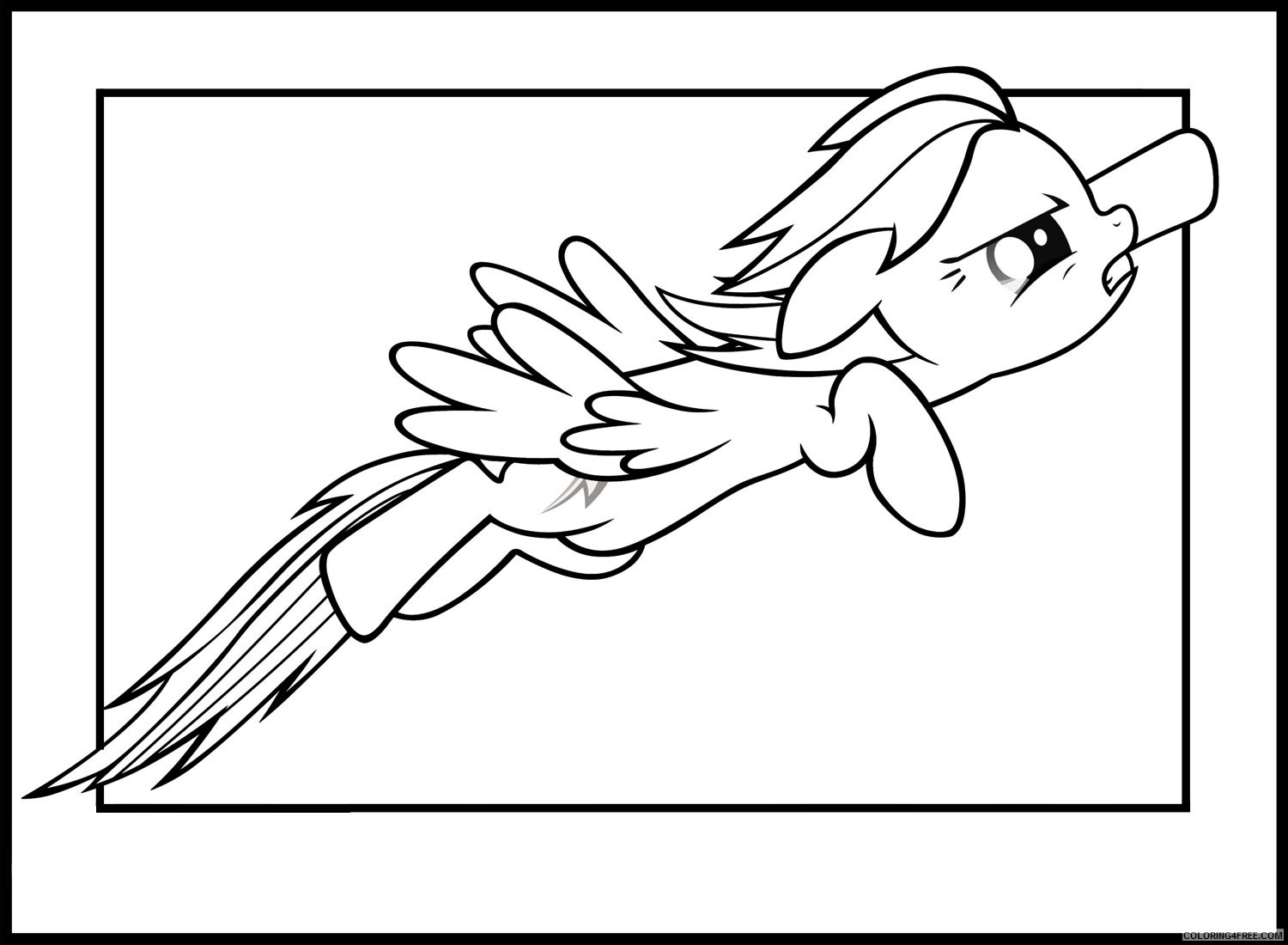 rainbow dash coloring pages flying Coloring4free